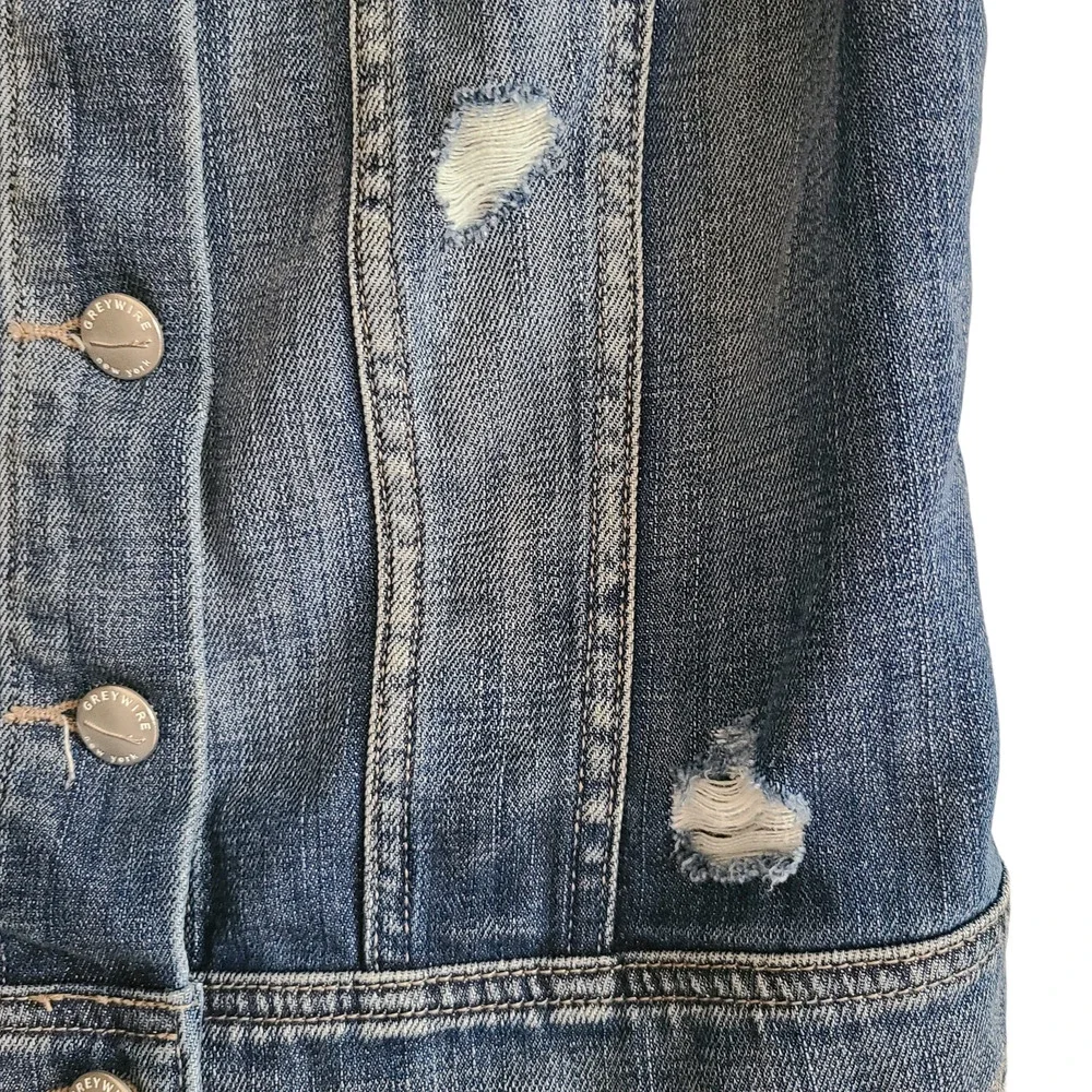GREYWIRE New York‎ Lilly Denim Vest Soho Distressed Medium Wash Women's Small